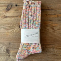 Women Anonymous Ism 5 Colour Mix Crew Adult Socks in Pink Mix by