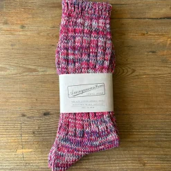 Women Anonymous Ism 5 Colour Mix Crew Adult Socks in Red Mix by