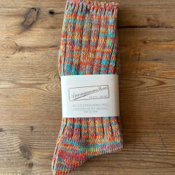 Women Anonymous Ism 5 Colour Mix Crew Adult Socks in Orange Mix by