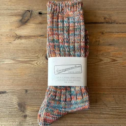 Women Anonymous Ism 5 Colour Mix Crew Adult Socks in Light Brown Mix by