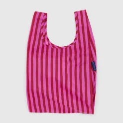 Women Baggu Baby Bag in Pink and Red Painted Stripe by