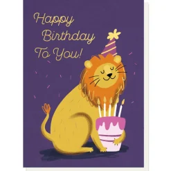 Stormy Knight Birthday Lion Greetings Card by