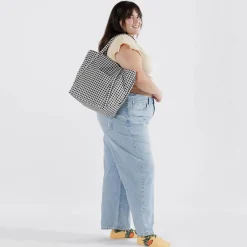 Women Baggu Cloud Bag in Black And White Gingham by