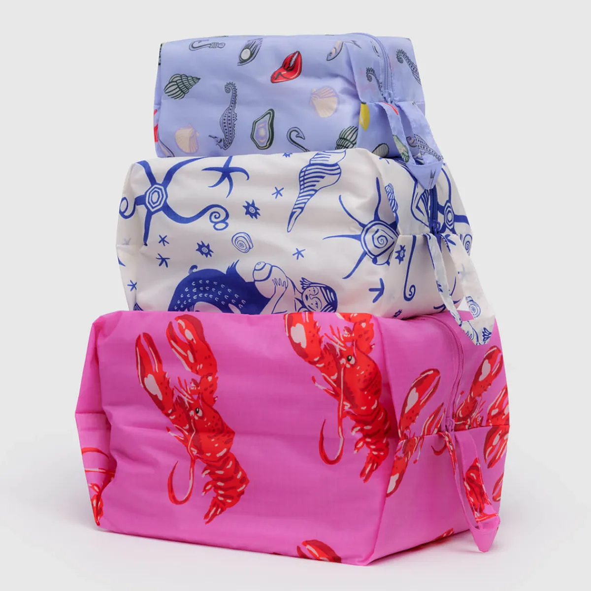 Women Baggu 3D Zip Pouch Set in Sea Creatures by