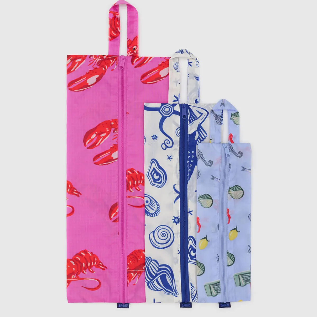 Women Baggu 3D Zip Pouch Set in Sea Creatures by