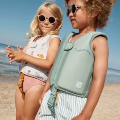 Kids Liewood Clothing SS25 Dove Swim Vest in It Comes In Waves / Peppermint by Liewood