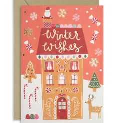 Mifkins Gingerbread House Christmas Greetings Card by