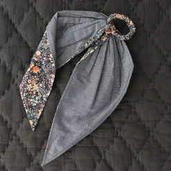 Women Bonjour 60% Off Sale Hair Elastic Scarf in Navy Flowers by Bonjour - Last One In Stock