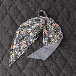 Women Bonjour 60% Off Sale Hair Elastic Scarf in Navy Flowers by Bonjour - Last One In Stock