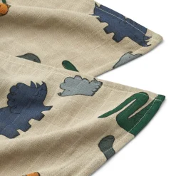 Liewood AW24 Lewis Muslin Cloths in Dinosaurs / Mist by Liewood (2 Pack)