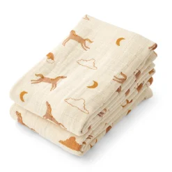 Liewood SS25 Lewis Muslin Cloths in Dream / Ecru by Liewood (2 Pack)
