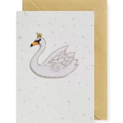 Petra Boase Swan Iron On Patch Greetings Card by